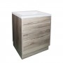 Qubist White Oak Free Standing 600 Vanity Cabinet Only